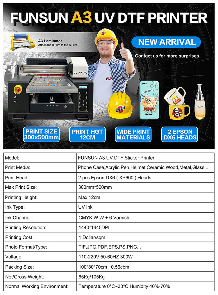 Funsun A3 UV DTF Sticker Printer