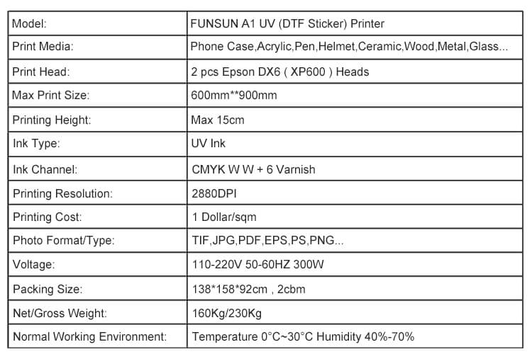 Funsun A1 UV Flatbed Printer