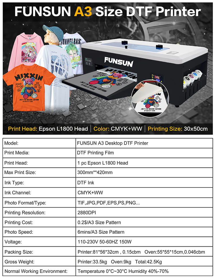 Funsun A3 Desktop DTF Printer