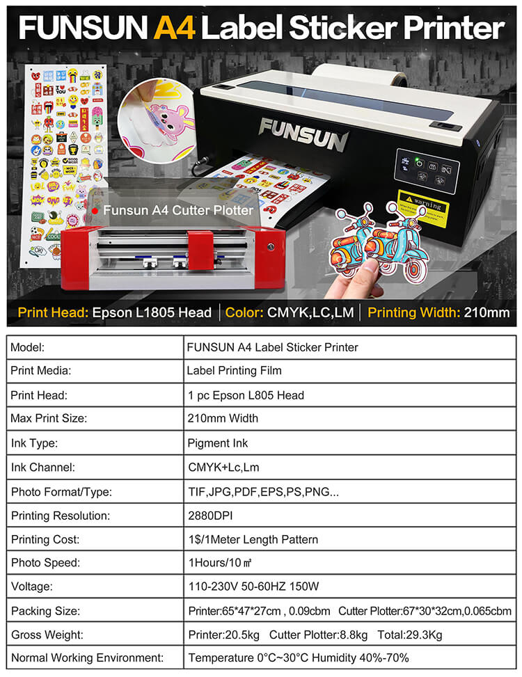 Funsun A4 Label Sticker Printer