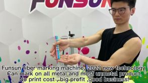 Pen marking by FUNSUN fiber marking machine