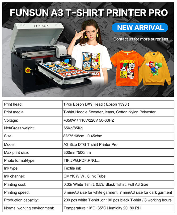 A3 size 6 or 8 colors t-shirt printing machine t shirt laser