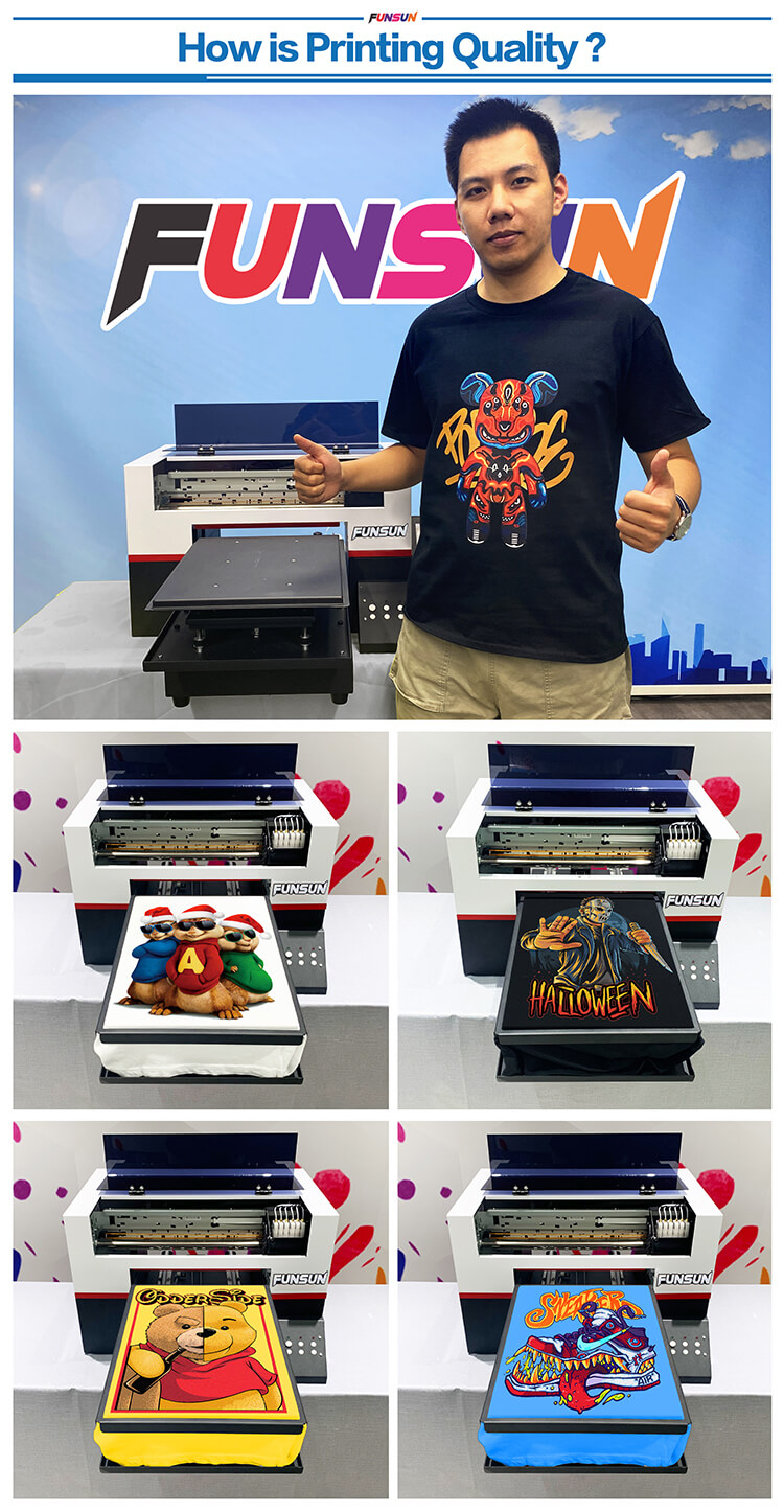 Flatbed Printer A3 Size DTG Printer for T-Shirt 3D T-Shirt