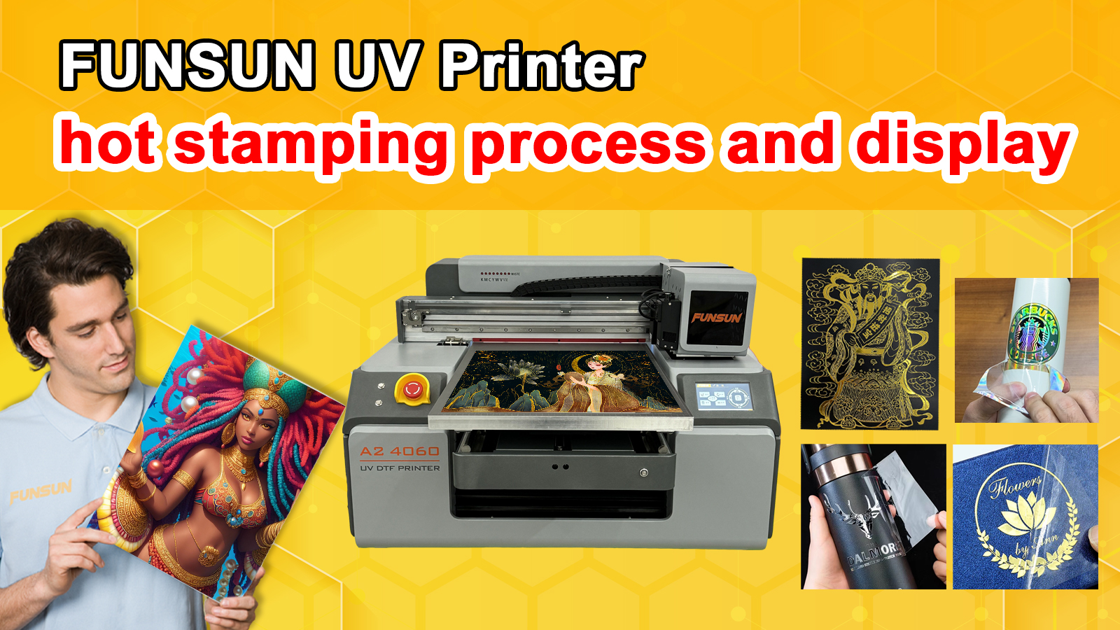 UV printer hot stamping process and display