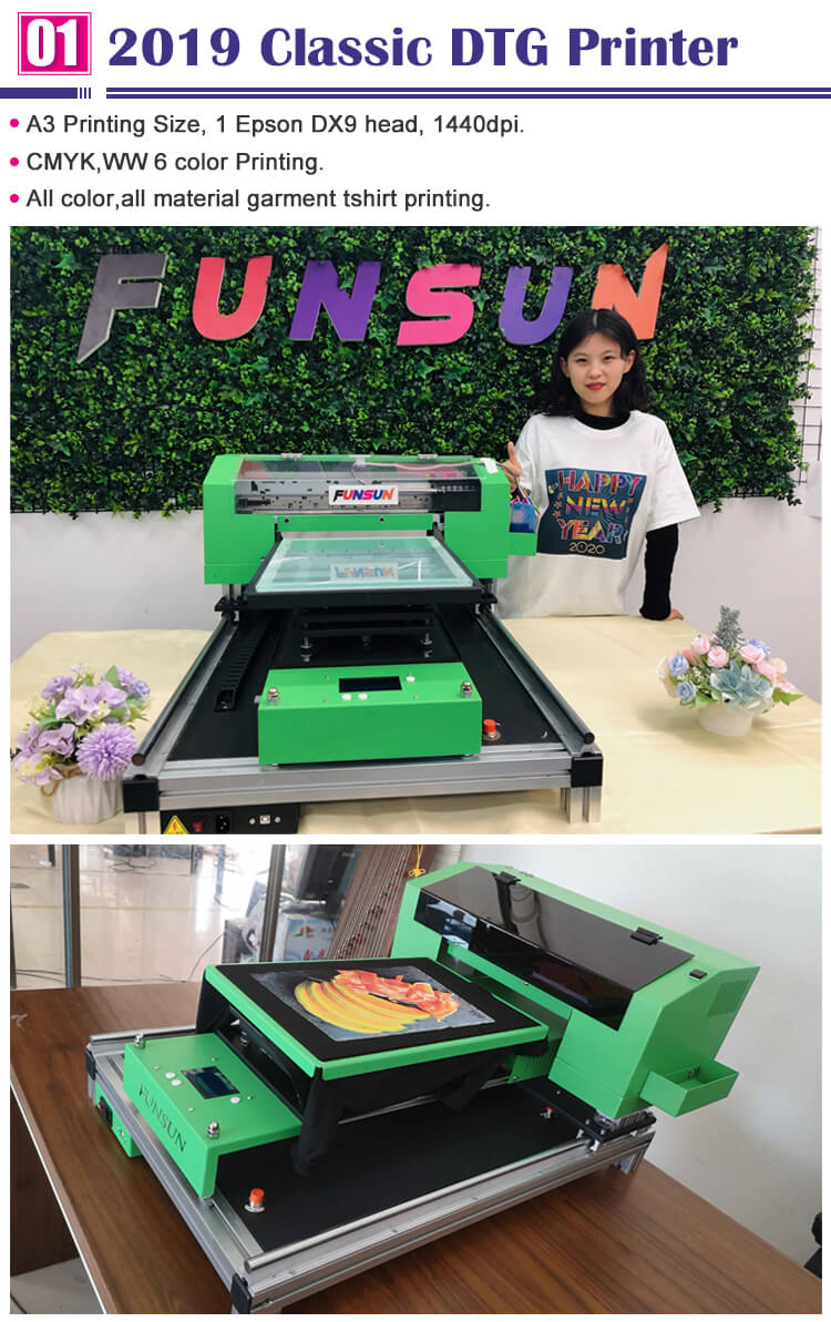 Nouveau format A3 Funsun DTG T-Shirt Machine d'impression - Chine T-Shirt,  l'imprimante DTG